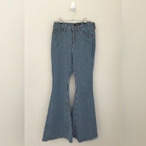 Judy blue Super flare Railroad stripe jeans 34 inch inseam tall